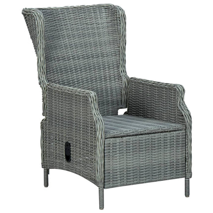 9 Piece Patio Dining Set with Cushions Poly Rattan Light Gray