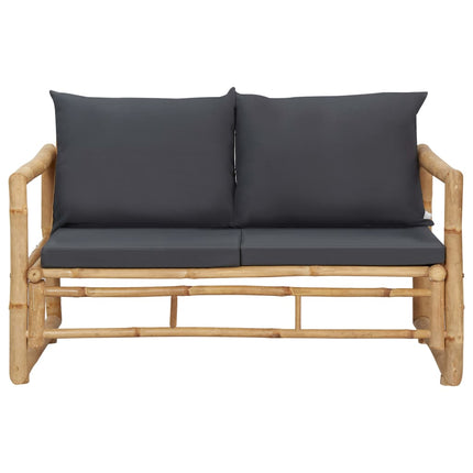 4 Piece Patio Lounge Set with Cushions Bamboo
