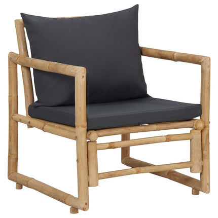 4 Piece Patio Lounge Set with Cushions Bamboo
