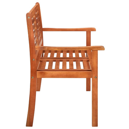 2-Seater Patio Bench with Cushion 47.2" Solid Eucalyptus Wood
