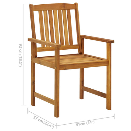 Patio Chairs with Cushions 2 pcs Solid Acacia Wood