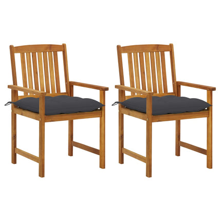 Patio Chairs with Cushions 2 pcs Solid Acacia Wood