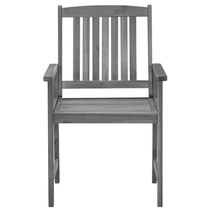 Patio Chairs with Cushions 4 pcs Gray Solid Acacia Wood