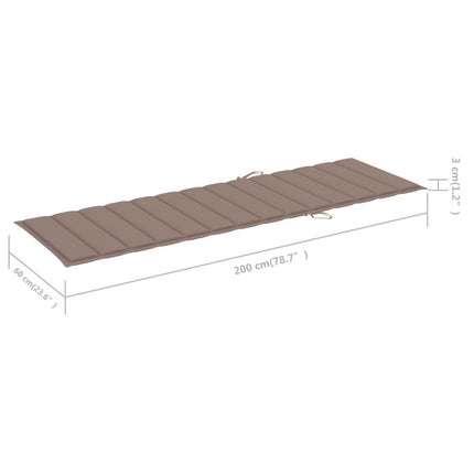 Sunlounger Grey Solid Acacia wood, 100% polyester fabric 78.7in
