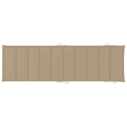 Patio Sun Lounger with Cushion Solid Acacia Wood