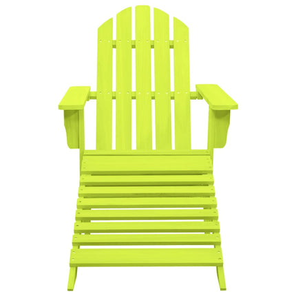 Patio Adirondack Chair with Ottoman Solid Fir Wood Green