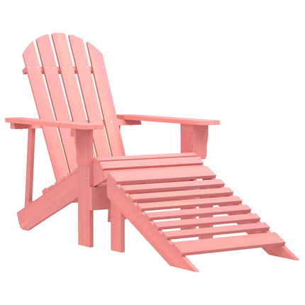Patio Adirondack Chair with Ottoman Solid Fir Wood Pink