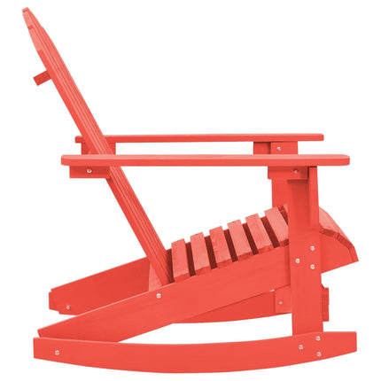 Patio Rocking Adirondack Chair Solid Fir Wood Red