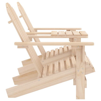 Patio Adirondack Chairs with Tea Table Solid Fir Wood
