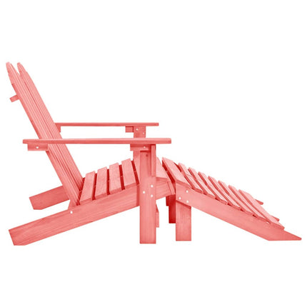 2-Seater Patio Adirondack Chair&Ottoman Fir Wood Pink