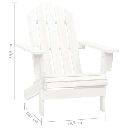 Patio Adirondack Chair with Table Solid Fir Wood White