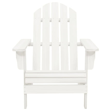 Patio Adirondack Chair with Ottoman&Table Solid Fir Wood White