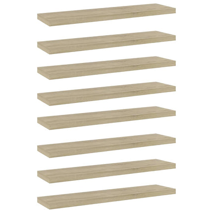 Bookshelf Boards 8 pcs Sonoma Oak 15.7"x3.9"x0.6" Engineered Wood