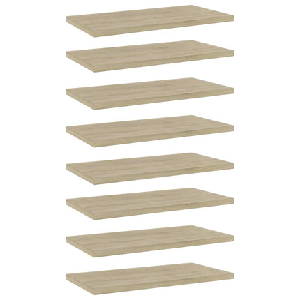 Bookshelf Boards 8 pcs Sonoma Oak 15.7"x7.9"x0.6" Engineered Wood