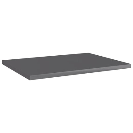 Bookshelf Boards 4 pcs High Gloss Gray 15.7"x11.8"x0.6" Engineered Wood
