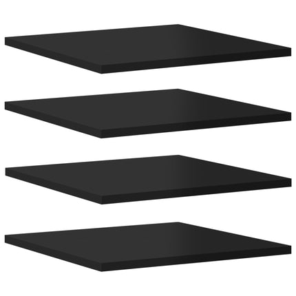 Bookshelf Boards 8 pcs High Gloss Black 15.7"x15.7"x0.6" Engineered Wood