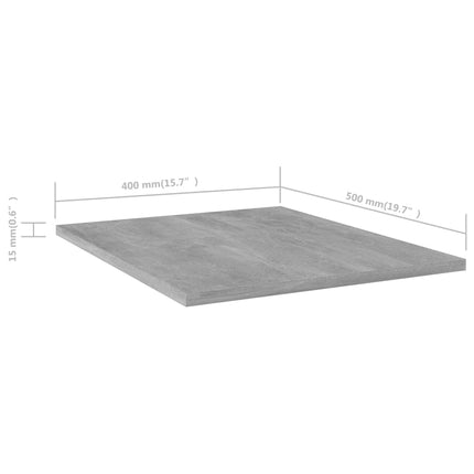 Bookshelf Boards 4 pcs Concrete Gray 15.7"x19.7"x0.6" Engineered Wood