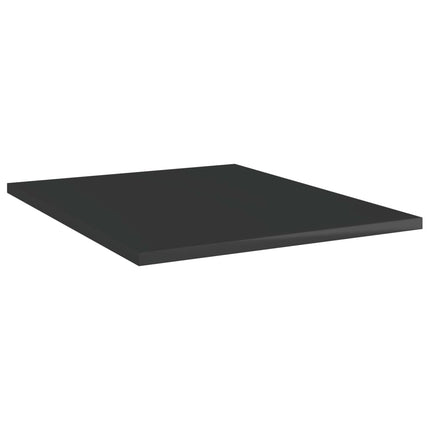 Bookshelf Boards 8 pcs High Gloss Black 15.7"x19.7"x0.6" Engineered Wood