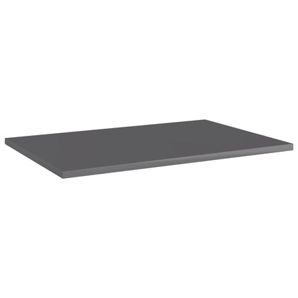 Bookshelf Boards 8 pcs High Gloss Gray 23.6"x15.7"x0.6" Engineered Wood