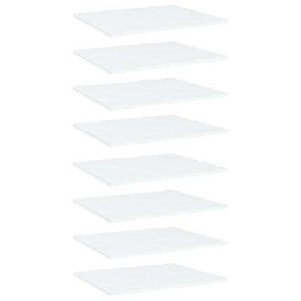 Bookshelf Boards 8 pcs White 23.6"x19.7"x0.6" Engineered Wood