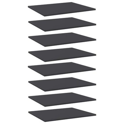 Bookshelf Boards 8 pcs Gray 23.6"x19.7"x0.6" Engineered Wood