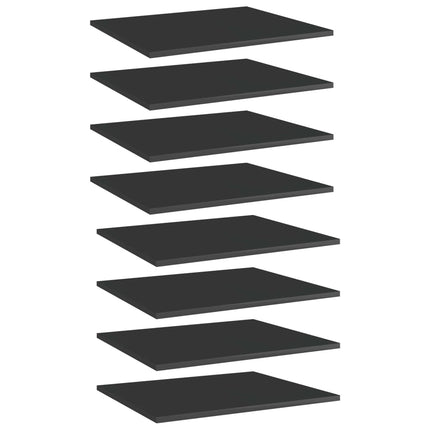 Bookshelf Boards 8 pcs High Gloss Black 23.6"x19.7"x0.6" Engineered Wood