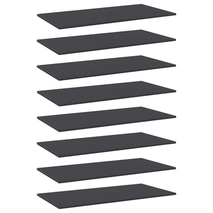 Bookshelf Boards 8 pcs Gray 31.5"x11.8"x0.6" Engineered Wood