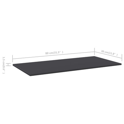 Bookshelf Boards 8 pcs Gray 31.5"x11.8"x0.6" Engineered Wood
