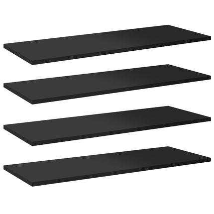Bookshelf Boards 8 pcs High Gloss Black 31.5"x11.8"x0.6" Engineered Wood