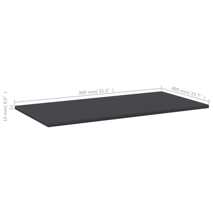 Bookshelf Boards 8 pcs Gray 31.5"x15.7"x0.6" Engineered Wood