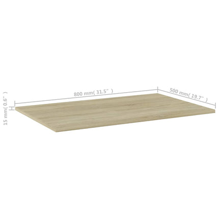 Bookshelf Boards 4 pcs Sonoma Oak 31.5"x19.7"x0.6" Engineered Wood