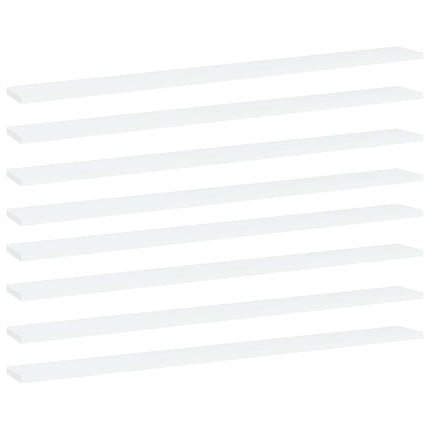 Bookshelf Boards 8 pcs White 39.4"x3.9"x0.6" Engineered Wood