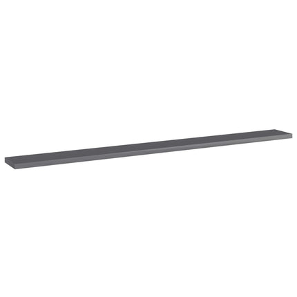 Bookshelf Boards 4 pcs High Gloss Gray 39.4"x3.9"x0.6" Engineered Wood