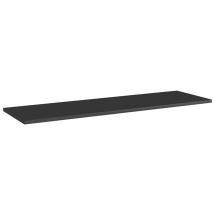 Bookshelf Boards 8 pcs High Gloss Black 39.4"x11.8"x0.6" Engineered Wood
