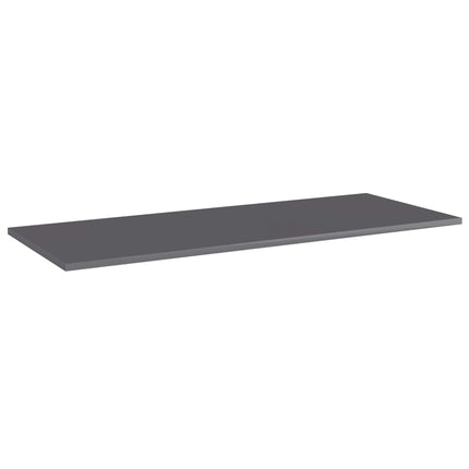 Bookshelf Boards 4 pcs High Gloss Gray 39.4"x15.7"x0.6" Engineered Wood