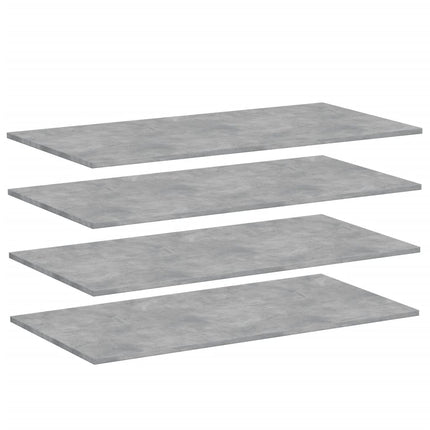 Bookshelf Boards 4 pcs Concrete Gray 39.4"x19.7"x0.6" Engineered Wood
