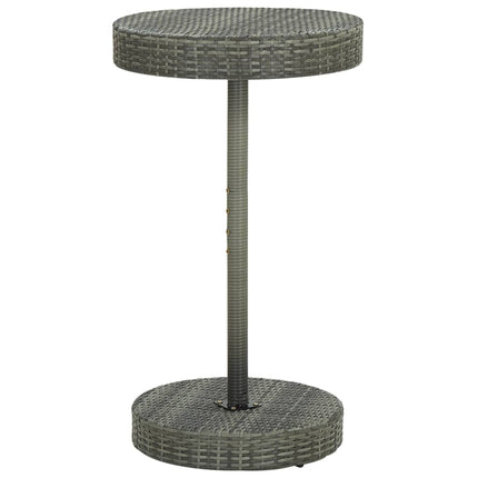 3 Piece Patio Bar Set with Cushions Poly Rattan Gray