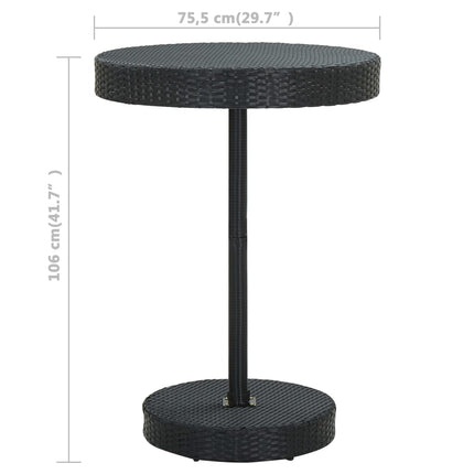 5 Piece Patio Bar Set with Cushions Poly Rattan Black