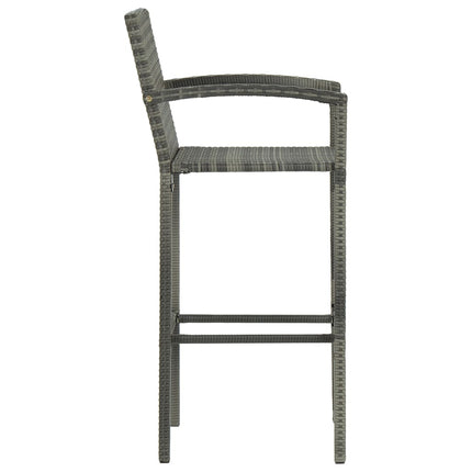 3 Piece Patio Bar Set Poly Rattan Gray