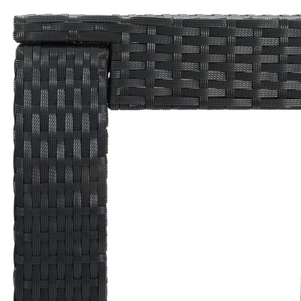 3 Piece Patio Bar Set with Cushions Poly Rattan Black