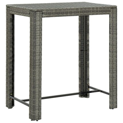 5 Piece Patio Bar Set with Cushions Poly Rattan Gray