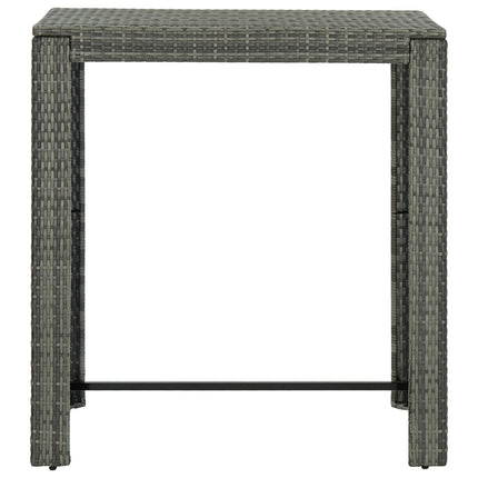 5 Piece Patio Bar Set with Cushions Poly Rattan Gray