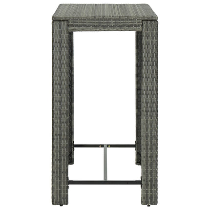 5 Piece Patio Bar Set with Cushions Poly Rattan Gray