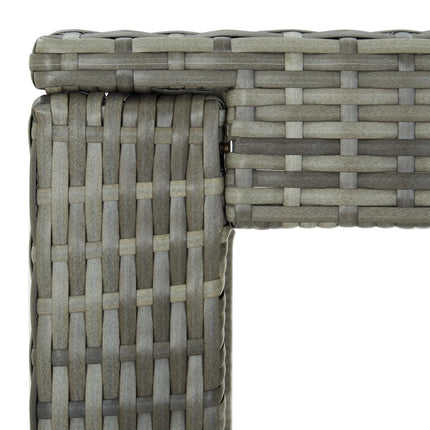 5 Piece Patio Bar Set with Cushions Poly Rattan Gray