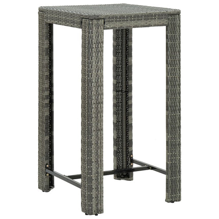 5 Piece Patio Bar Set with Cushions Poly Rattan Gray