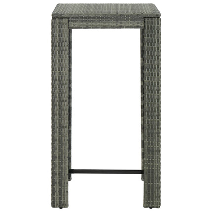 5 Piece Patio Bar Set with Cushions Poly Rattan Gray