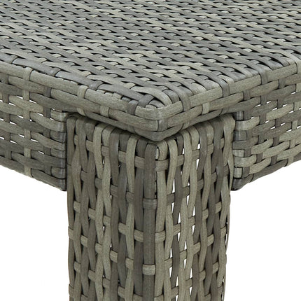 5 Piece Patio Bar Set with Cushions Poly Rattan Gray