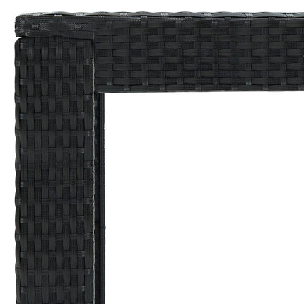 7 Piece Patio Bar Set with Cushions Poly Rattan Black