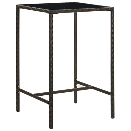 3 Piece Patio Bar Set Poly Rattan Brown