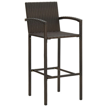 3 Piece Patio Bar Set Poly Rattan Brown